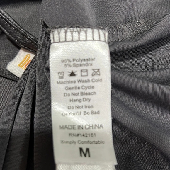 LuLaRoe Gray Wrap Dress Long Sleeve Midi Tie Waist Medium - Picture 7 of 8